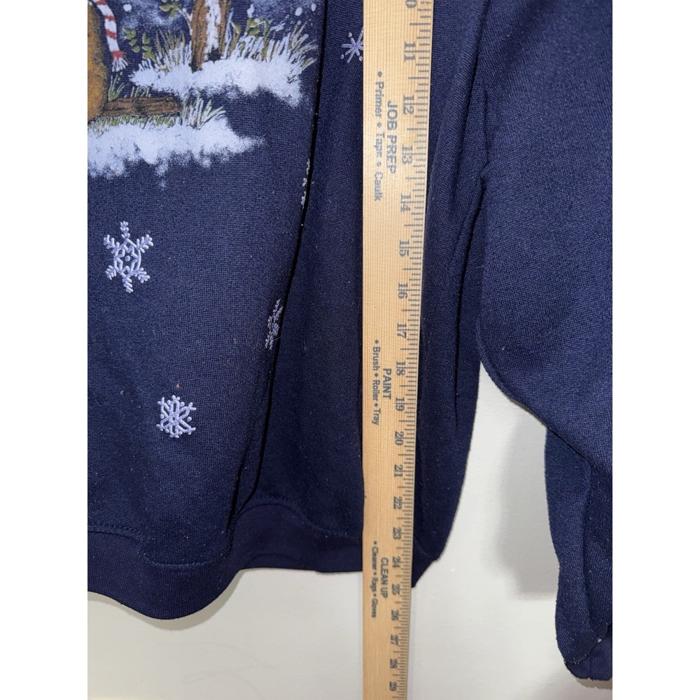 Vintage Basic Edition Holiday Womens Ugly Sweaters Christmas 90s Blue Size L - Picture 5 of 7